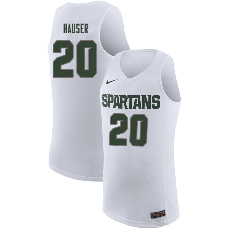Men Michigan State Spartans #20 Joey Hauser NCAA Nike Authentic White 2020 College Stitched Basketball Jersey VU41Z42EN